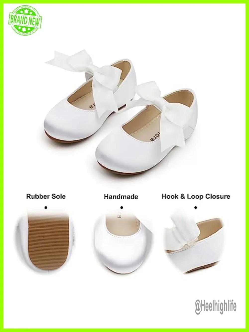 Girls Ballet Flats Satin Dress Shoes Non-Slip Party Wedding